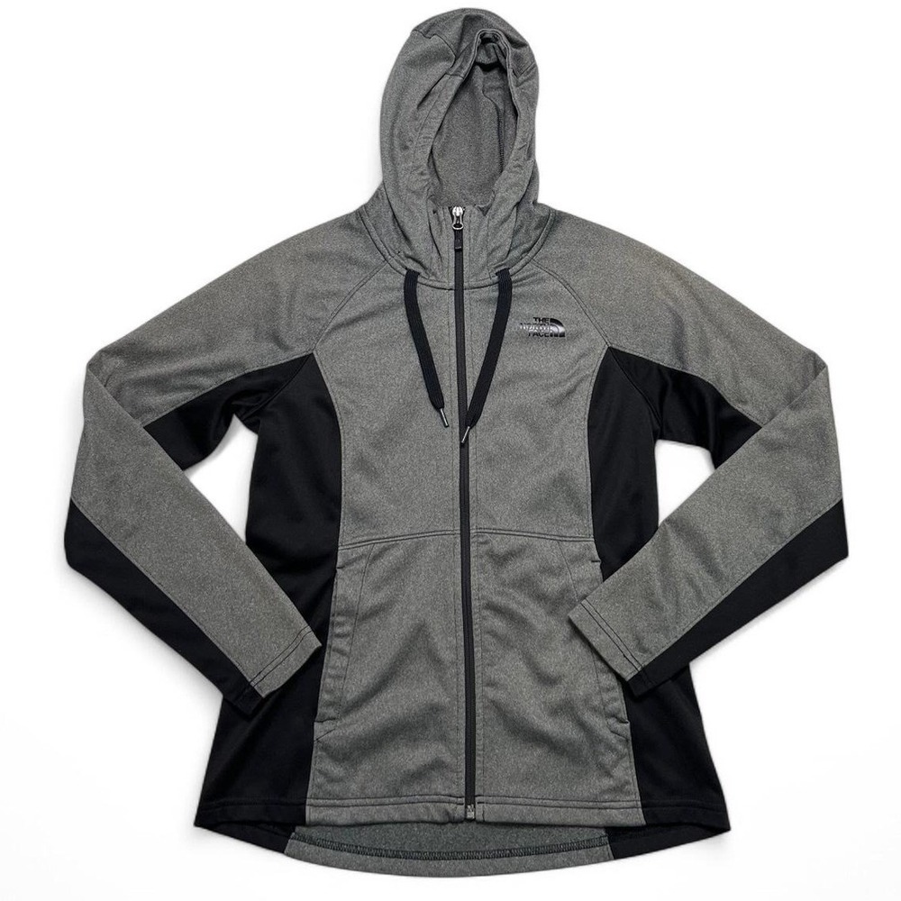 The North Face Full‎ Zip Hoodie Womens Medium Grey Black NF0A2SVO Colorblock